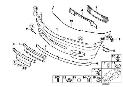 Embellecedor Carcasa Antiniebla Frontal Delantero Para Bmw E46. Original Recambios