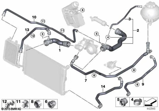 Kältemittelschlauch für BMW F25, F26 (OEM 17127827409). Original BMW