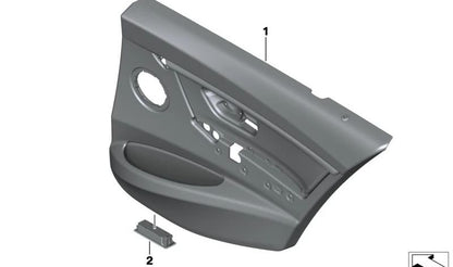 Panel de puerta de cuero trasero izquierdo OEM 51427281109 para BMW F30, F31. Original BMW.