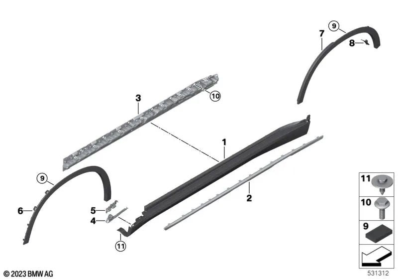 Front right wing for BMW X5 G05, G05N (OEM 51777441058). Original BMW
