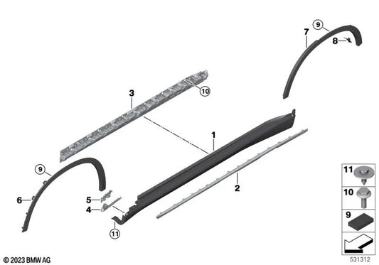 Asa dianteira direita para BMW X5 G05, G05N (OEM 51777441058). BMW original