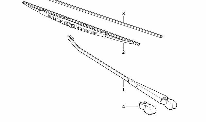 Brazo limpiaparabrisas izquierdo para BMW Serie 3 E21 (OEM 61611367487). Original BMW