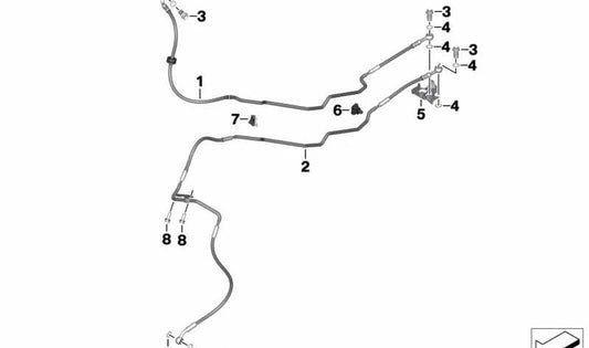 Tubo flexible de freno delantero OEM 34329444381 para motos BMW G 310 R. Original BMW Motorrad.