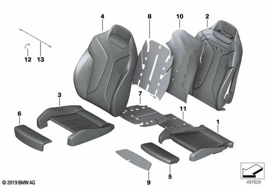 Leather Comfort Seat Back Cover Left for BMW G15 (OEM 52107948901). Original BMW