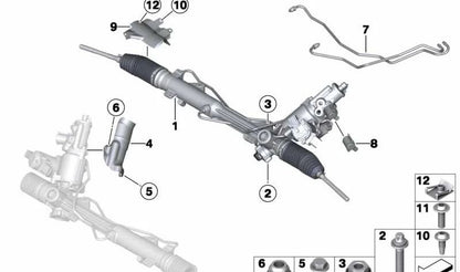 Tubería de dirección activa OEM 32106770008 para BMW E81, E82, E87, E88, E90, E91, E92, E93. Original BMW.
