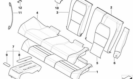 Structure de sauvegarde avec support gauche OEM 52207896929 pour BMW E46. BMW d'origine.