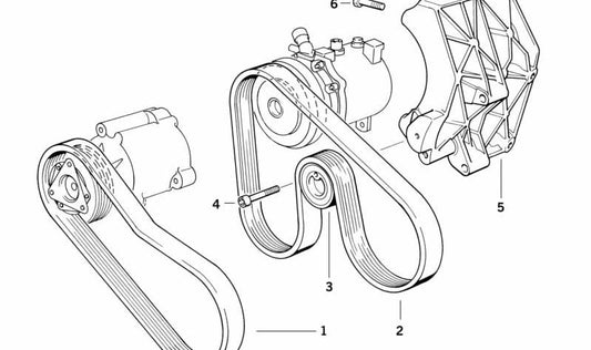 Correa poli V OEM 11281401159 para BMW E36 M3 {BF91, BF92, BF99, BG91, BG92, BJ91, BJ92, BK91, BK92, CB91}. Original BMW.