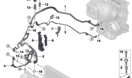 Drive d'aspiration pour BMW 2er F45, X1 F48N, X2 F39, Mini F60 (OEM 64506808604). BMW d'origine