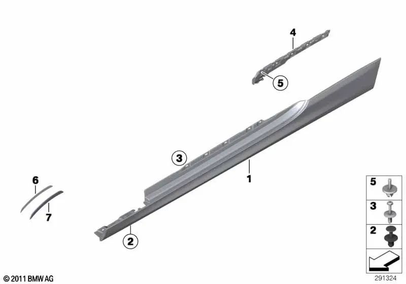 Couverture d'étrier d'impression gauche pour BMW F12, F12N, F13, F13N (OEM 51777265201). BMW d'origine