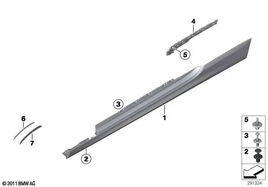 Couverture d'étrier d'impression gauche pour BMW F12, F12N, F13, F13N (OEM 51777265201). BMW d'origine