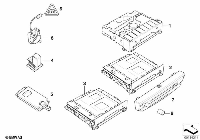 MD front for BMW E60, E61, E63, E64 (OEM 65836933205). Genuine BMW