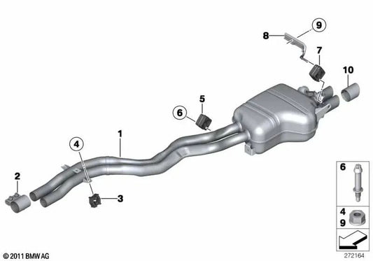Silenciador traseiro com válvula de escape para BMW Série E89 Z4 (OEM 18307647052). BMW original
