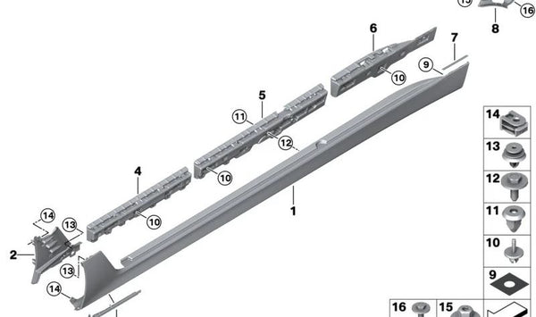 Soporte módulo de luz izquierdo para BMW G32, G32N (OEM 63177418335). Original BMW
