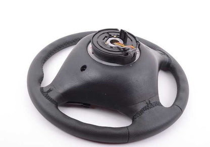 Volante deportivo M en piel negra OEM 32342229487 para BMW Z3 {E36 Z3 1.9, 2.0, 2.2i} compatible con versiones manuales y automáticas. Original BMW.
