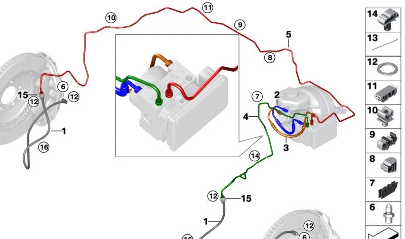 Pipe-DSC hydroagrégée pour la série BMW 2 F87N, 3 séries F80, F80N, 4 séries F82, F83 (OEM 3432284891). BMW d'origine.