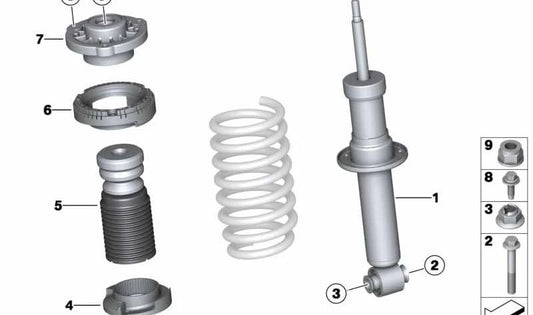 Amortecedor adicional com tubo de proteção traseiro para BMW G01, G01N, G02, G02N (OEM 33536871819). BMW original