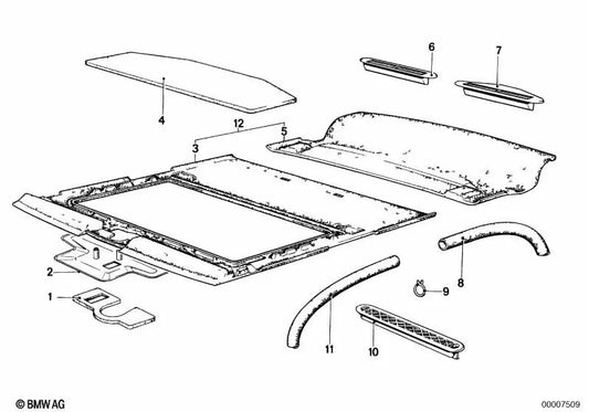 Getriebepolsterabdeckung für BMW E12 (OEM 54121874599). Original BMW.