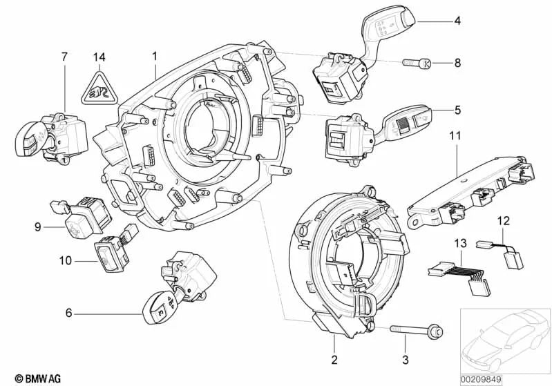 Interruptor del Limpiaparabrisas para BMW E65, E66 (OEM 61316959987). Original BMW