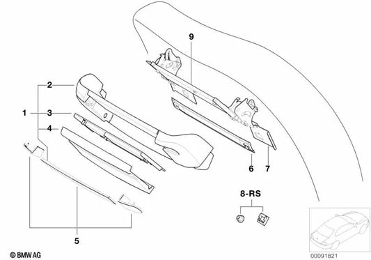 Kit de reparación para BMW Serie 7 E38 (OEM 52108215103). Original BMW.