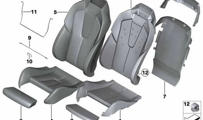 Right comfort armrest foam part for BMW F06, F12, F13, F06N, F12N, F13N (OEM 52108055502). Original BMW.