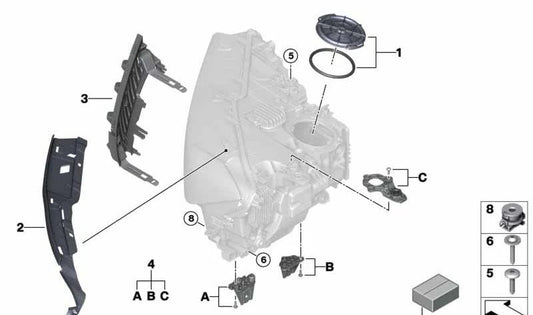 Junta izquierda de faro OEM 63119498411 para BMW G11, G12. Original BMW.