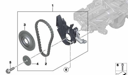 Cadena de distribución OEM 11418663609 para BMW F20, F21, F22, F23, F30, F31, F34, F32, F33, F36, F07, F10, F11, E84, F25, F26, F15, F16, E89. Original BMW.