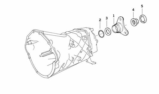 Brida de salida de transmisión OEM 23211222209 para BMW E31. Pieza original BMW.