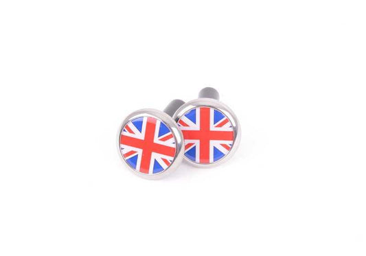 Pasadores de puerta Union Jack OEM 82292406336 para MINI F56, F55, F57, R56, Clubman, Countryman, Cabrio, Coupé, Roadster, Paceman… y más. Original MINI.
