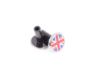 Pasadores de puerta Union Jack OEM 82292406336 para MINI F56, F55, F57, R56, Clubman, Countryman, Cabrio, Coupé, Roadster, Paceman… y más. Original MINI.