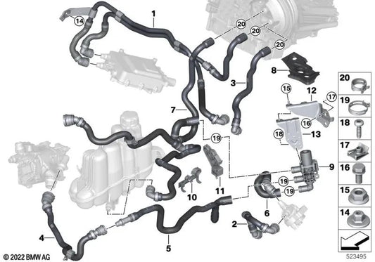 Mangueira de refrigerante para BMW 2 U06 Series, X1 U11 (OEM 6421841816). BMW original