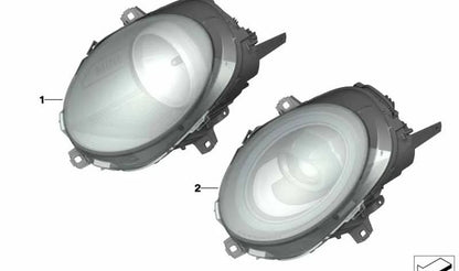 Faro LED izquierdo OEM 63117448385 para MINI F56, F55, Clubman F54, Cabrio F57. Original MINI.