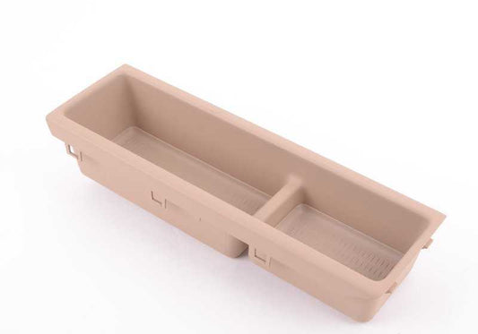 Suplemento consola central delantero OEM 51168217929 para BMW E46. Color Hellbeige. Original BMW.