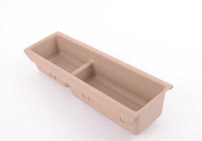 Suplemento consola central delantero OEM 51168217929 para BMW E46. Color Hellbeige. Original BMW.