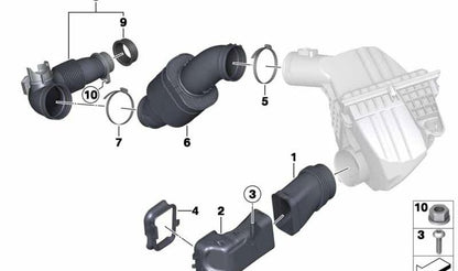 Conducto de aire OEM 13717612094 para BMW F07, F10, F11, F18 y versiones facelift (F07N, F10N, F11N, F18N). Pieza original BMW.