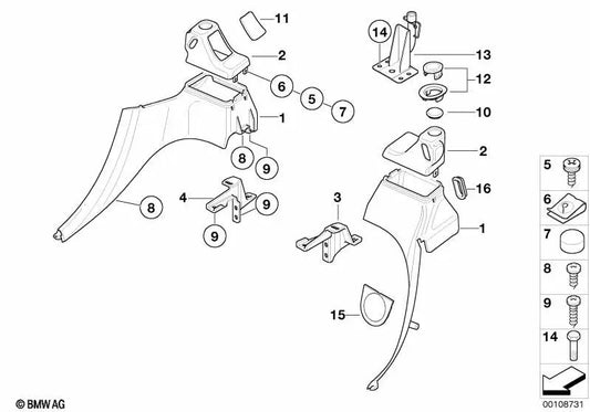 Acabamento lateral inferior traseiro esquerdo para BMW E46, E70, E80 (OEM 51438410981). BMW originais.