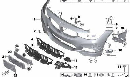 Rejilla paragolpes delantero izquierda OEM 51118057323 para BMW F34 (Serie 3 Gran Turismo). Original BMW.