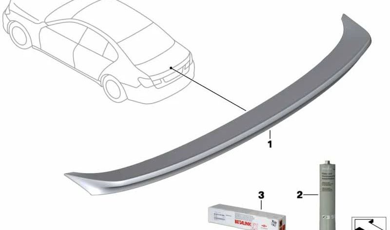 Alerón trasero imprimado OEM 51627988552 para BMW F06. Original BMW.