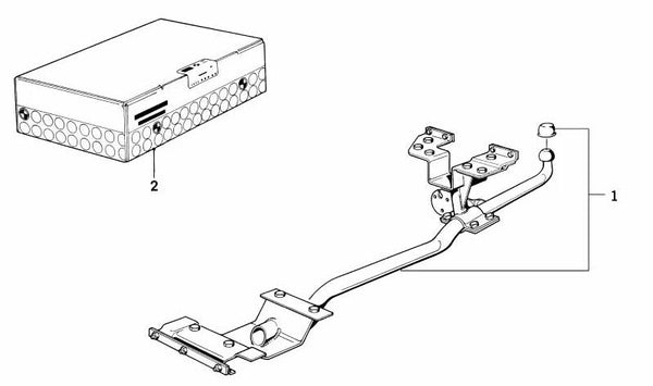 Enganche de remolque desmontable OEM 71601129282 para BMW E24. Original BMW.