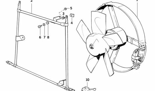 Prise en charge du condenseur OEM 41118137331 pour la série BMW 5 E34 (Modèles: 518G, 518i HA11, HA12, HA21, HA22, HA31, HA32, HA41, HA42, HG11). BMW d'origine.