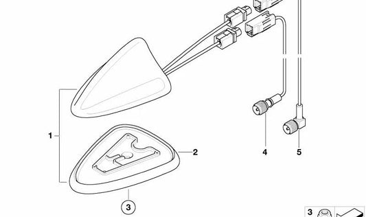 Antena de radio OEM 65206918546 para MINI R50, R53. Original MINI.