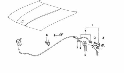 Cable Bowden para BMW Serie 5 E34, Serie 7 E32 (OEM 51231928627). Original BMW
