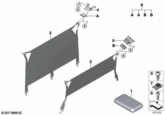 Front partition net for BMW X2 F39 (OEM 51477428116). Original BMW.