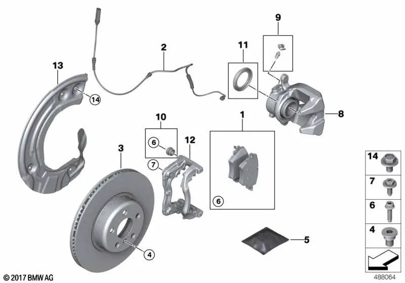 Rechte Flosse für BMW 5 G30 -Serie, G31, G38; 6 G32 -Serie; 7 G11 -Serie, G12; Serie 8 G14, G15, G16 (OEM 34106861798). Original BMW.