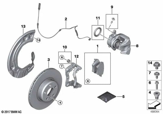 Rechte Flosse für BMW 5 G30 -Serie, G31, G38; 6 G32 -Serie; 7 G11 -Serie, G12; Serie 8 G14, G15, G16 (OEM 34106861798). Original BMW.