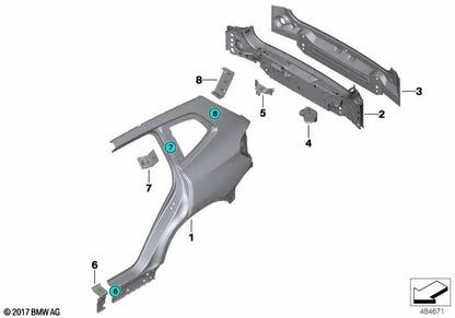 Soporte de batería trasero OEM 41008495539 para BMW X3 G01, X3 M F97, X4 G02, iX3 G08... y más. Original BMW.