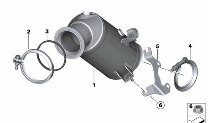 Soporte catalizador cercano al motor OEM 18207602266 para BMW F20, F21, F30, F31, F34, F32. Original BMW.