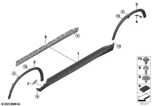 Rear Right Wheel Arch Widener for BMW X5 G05, G05N (OEM 51777440926). Original BMW.