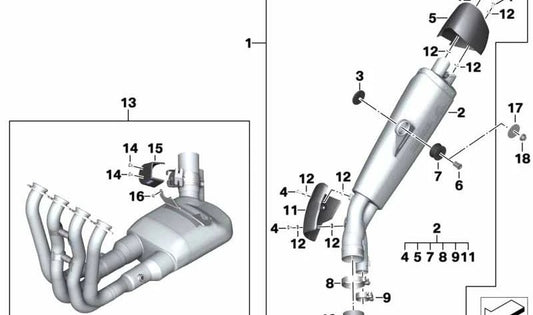 OEM 77118392370 para BMW S 1000 RR K46 (09/2015 - 11/2018). BMW Motorrad original.