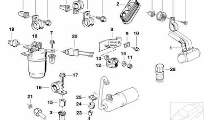 Interruptor de presión de seguridad del aire acondicionado OEM 64531390070 para BMW E30, E34, E32. Original BMW.