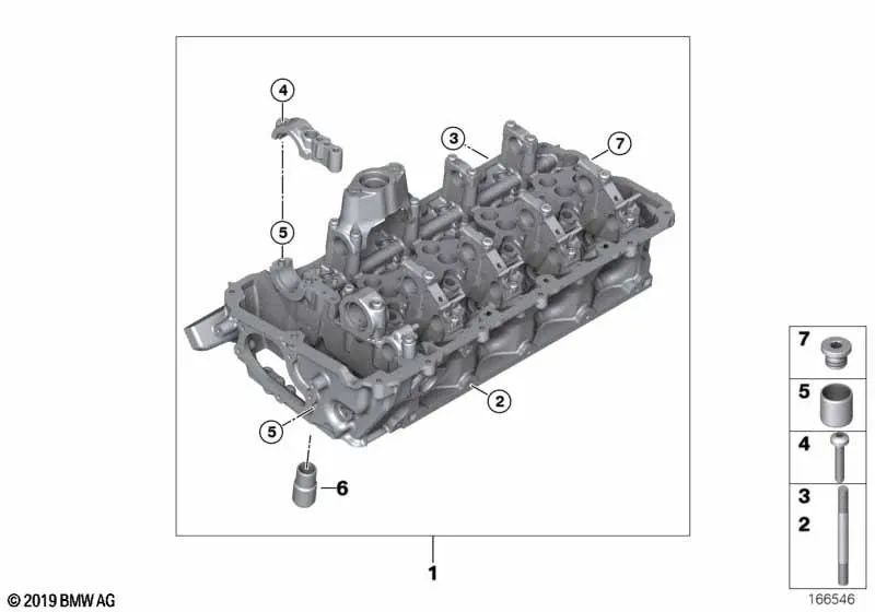 Zylinderkopf für BMW 5 F07 -Serie, F10, F11 Serie 6 F12, F13 Serie 7 F01, F02, F04 x5 E70N x6 E71, E72 (OEM 11127573937). Original BMW